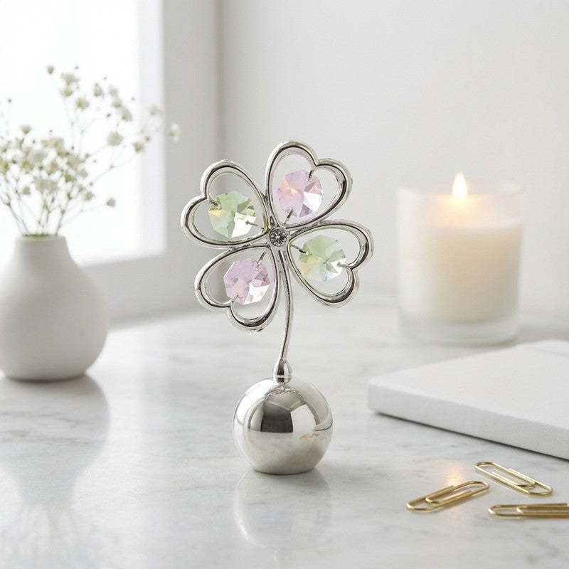 Floral Clubs Silver Plated Mild Steel Showpiece