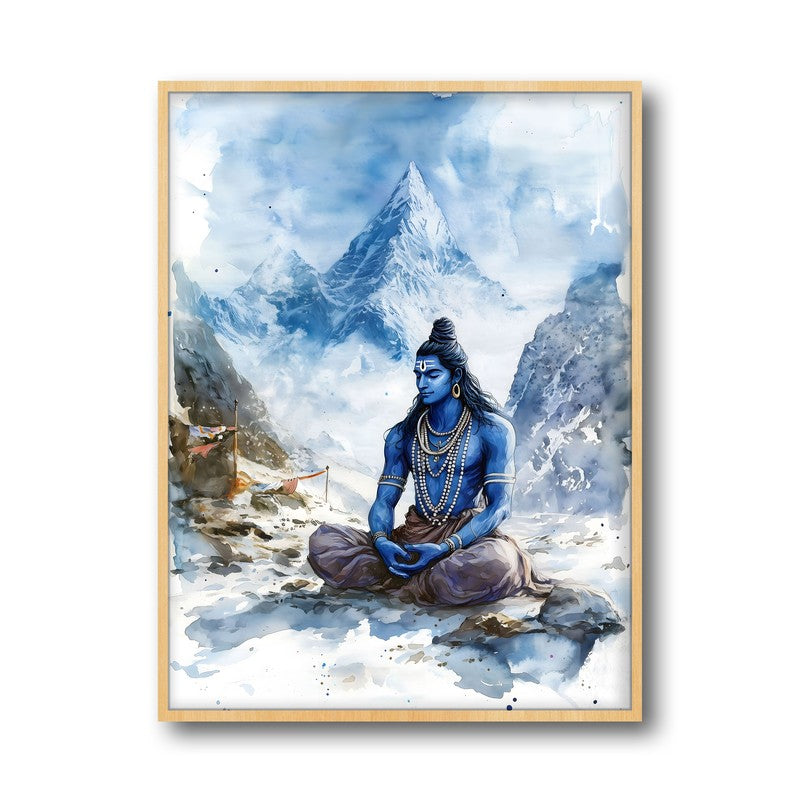 Aadhishankara Spiritual Archival Paper Wall Painting - Natural Brown Frame media 5