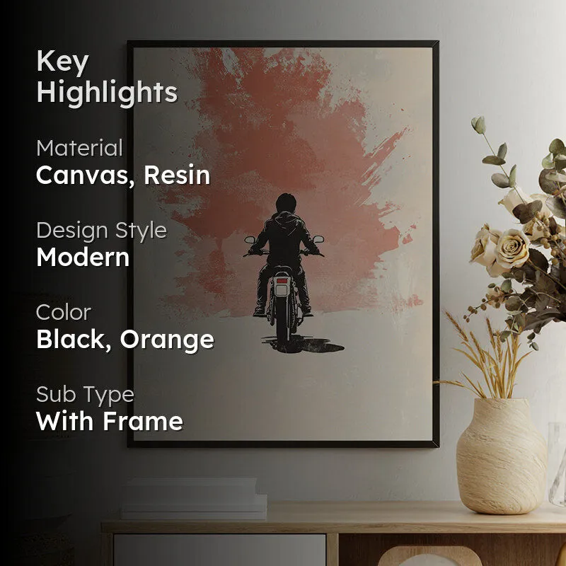Rider Silhouette Wall Art With Resin Frame media 2