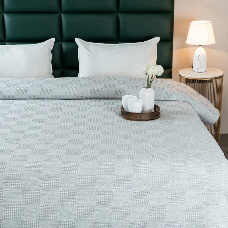 GridForm Cotton Bedsheet (Grey) - 300 TC media 3