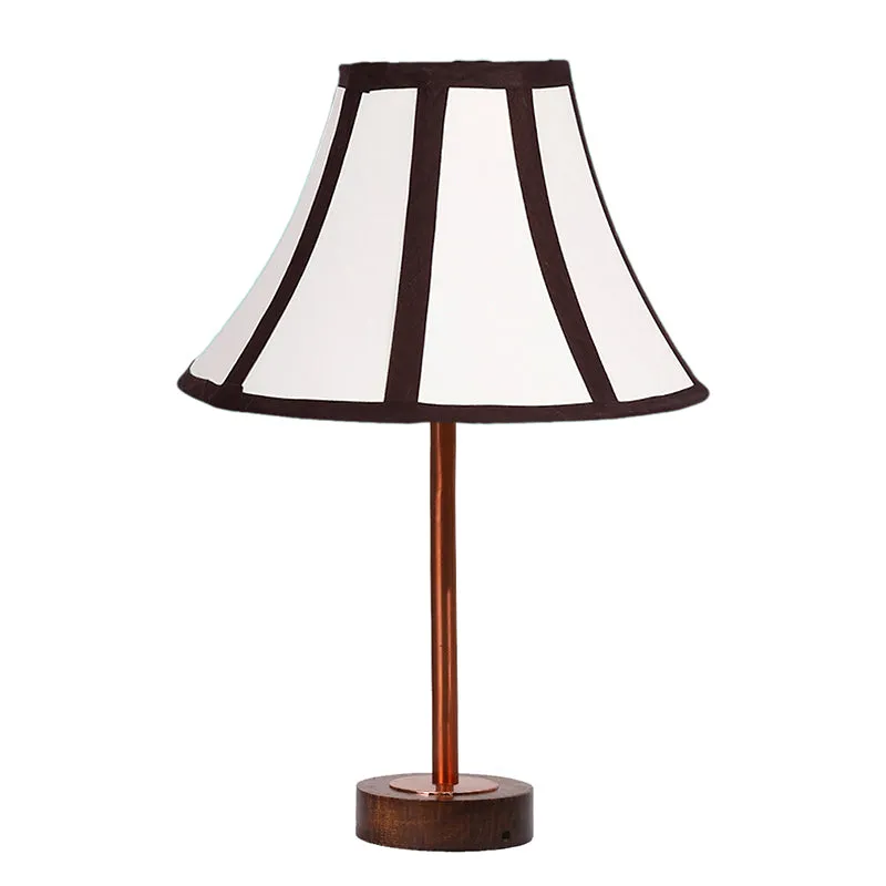 Stripra Rodin Wooden Table Lamp - White,Copper,Brown media 4