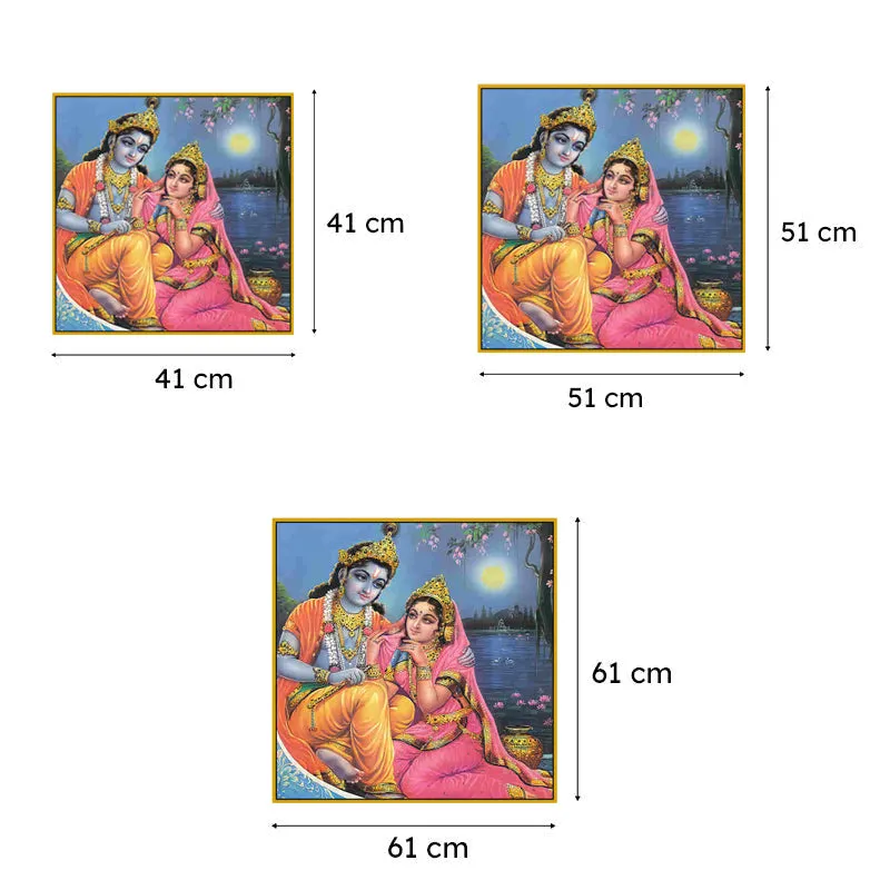 Radhe-Krishna Canvas Wall Art With Frame media 7