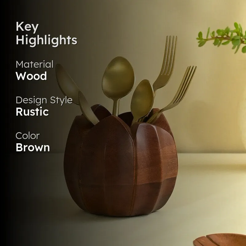 Padme Wooden Cutlery Stand media 2