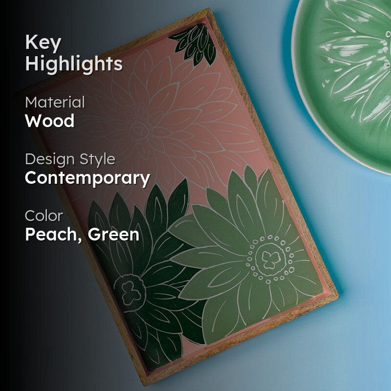 Garden Gossip Handpainted Wood Serving Tray media 2