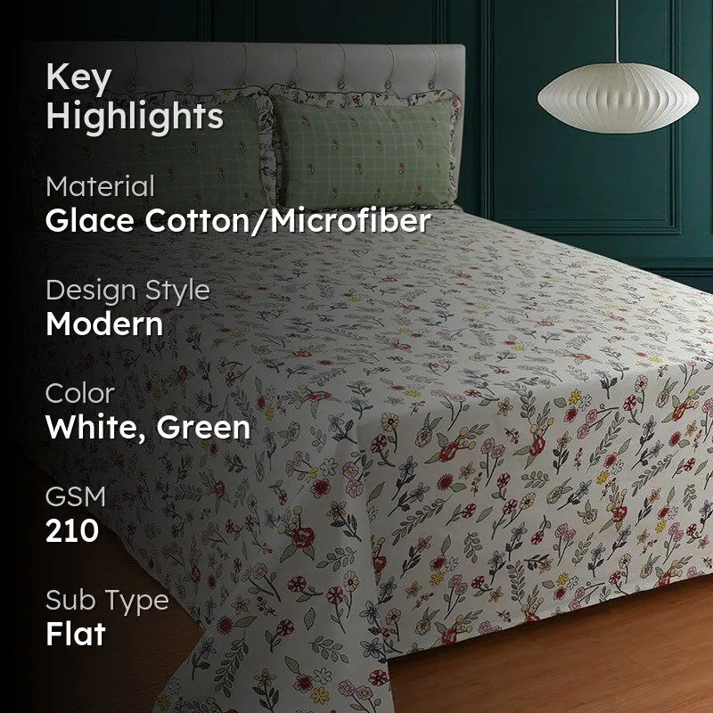 Bali Breeze Floral Microfiber Bedsheet - 210 GSM media 2
