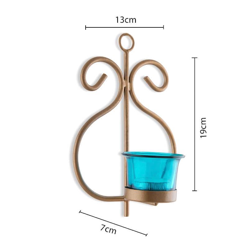 Seina Gold Frame Sconce Candle Holder (Azure) - Set Of Two media 4