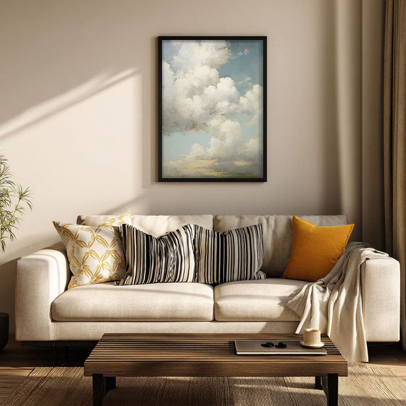 In The Clouds Archival Canvas Wall Art - Black Frame