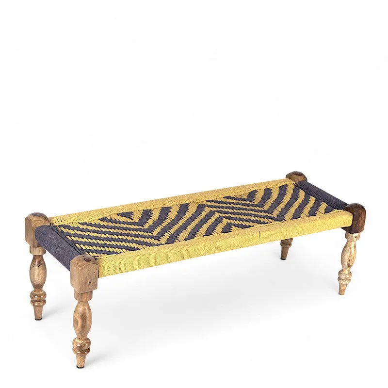 Calon Sheesham Wooden Bench - Yellow,Purple media 5