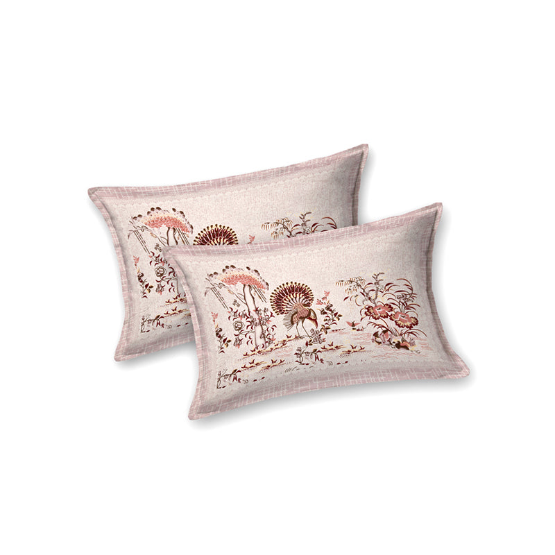 Kalyani Cloud Floral Cotton Bedsheet (Pink) - 140 TC media 5