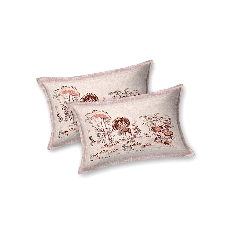 Kalyani Cloud Floral Cotton Bedsheet (Pink) - 140 TC media 5