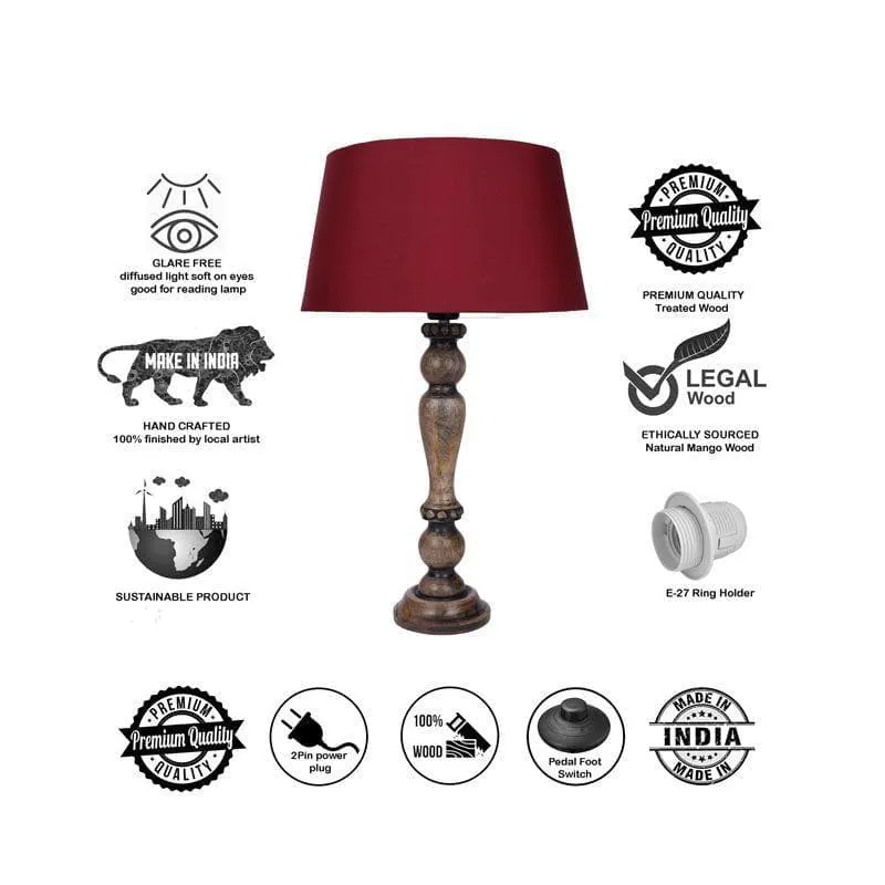 Triti Fabric Table Lamp - Red,Brown media 6