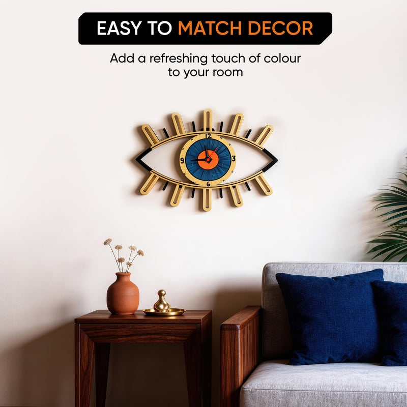Eye Glare Wooden Wall Clock media 5