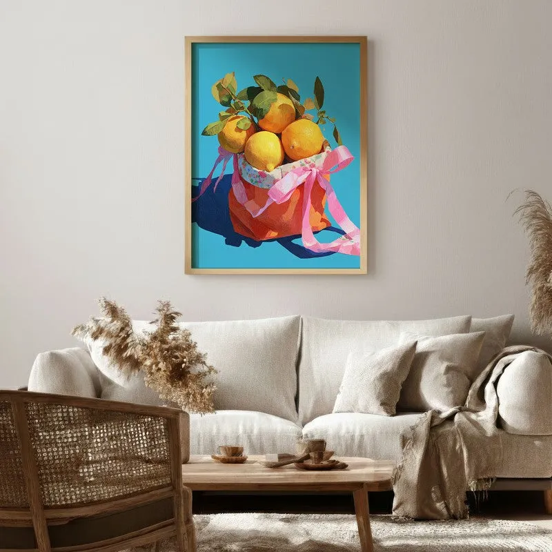 Zesty Vivid Canvas Wall Painting - Brown Frame media 1