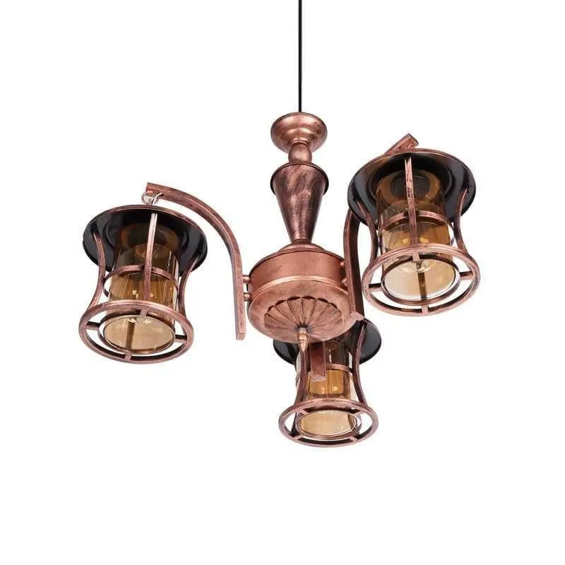 Industrial Edison Chandelier - Three Lights media 4