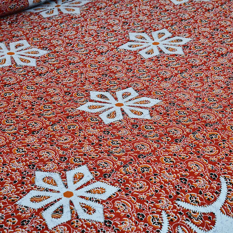 Alankrita Ethnic Cotton Bedsheet (Red,Blue) - 180 TC media 5