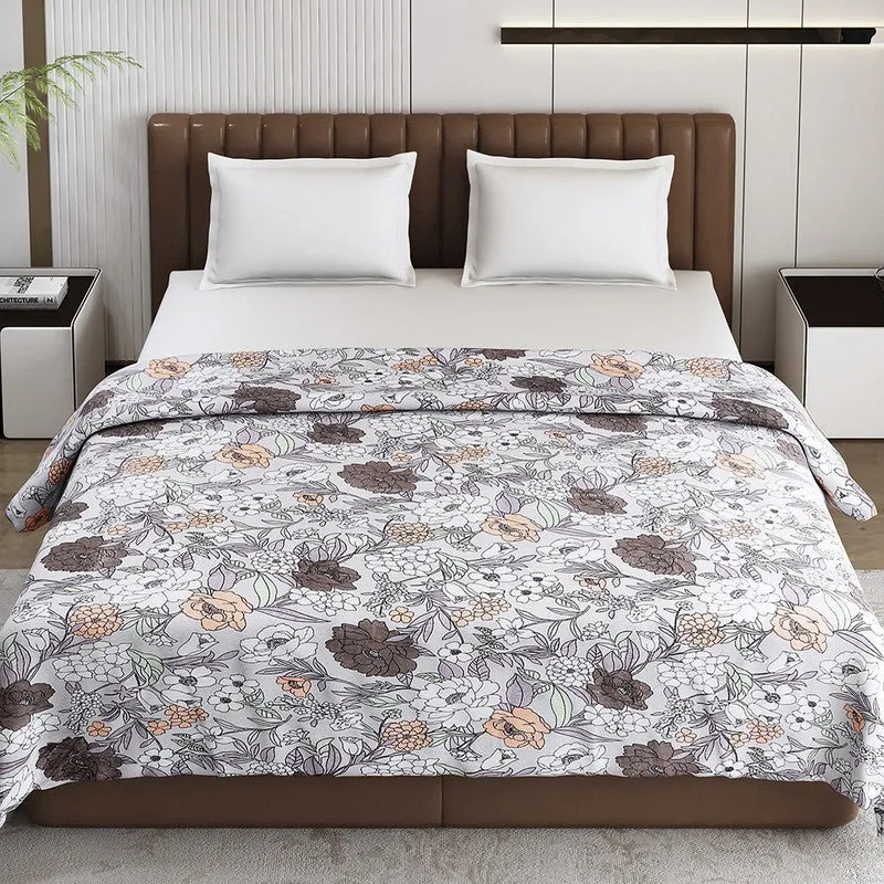 Monte Carlo Leafvora Floral Print Polyester Blanket (Multicolor) - 210 GSM media 3