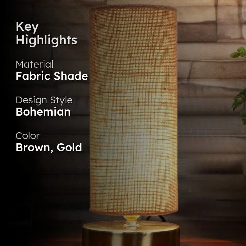 Muse It Fabric Table Lamp - Brown,Gold media 2