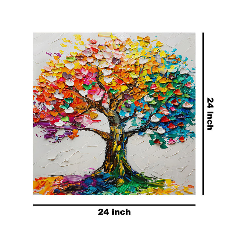Colorful Flowering Tree Wall Painting media 8
