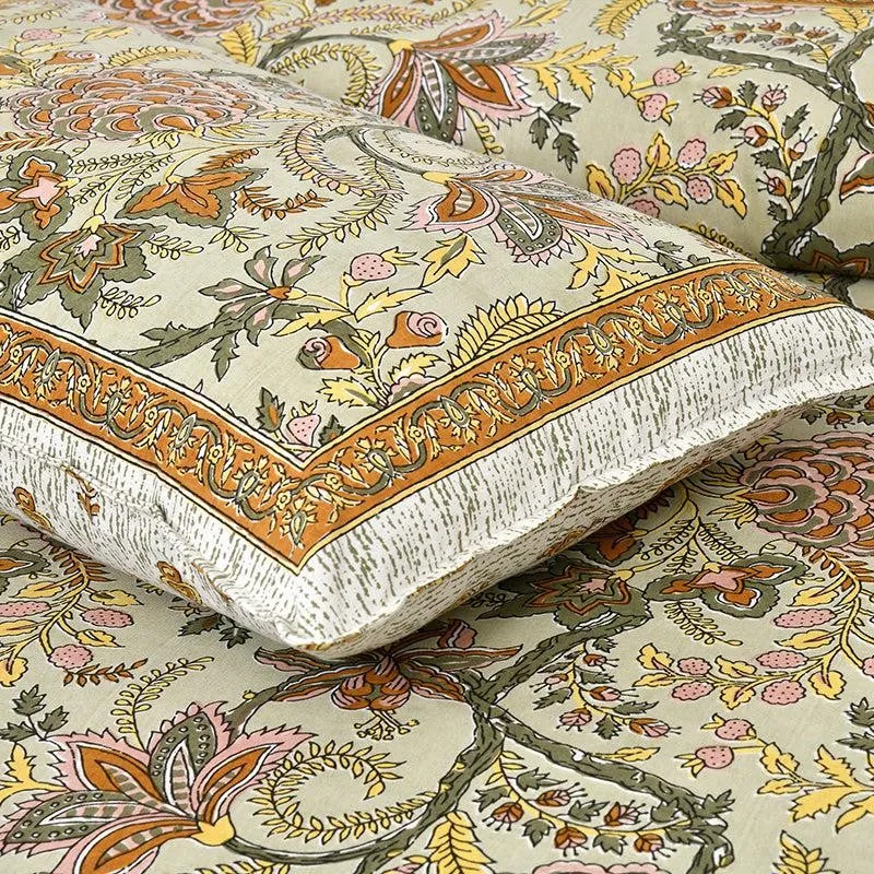 Dupiyaa Printed Cotton Bedsheet (Yellow) - 160 TC media 3