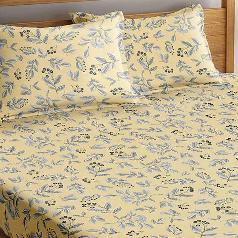 Cruz Floral Cotton Bedsheet - 210 TC media 3