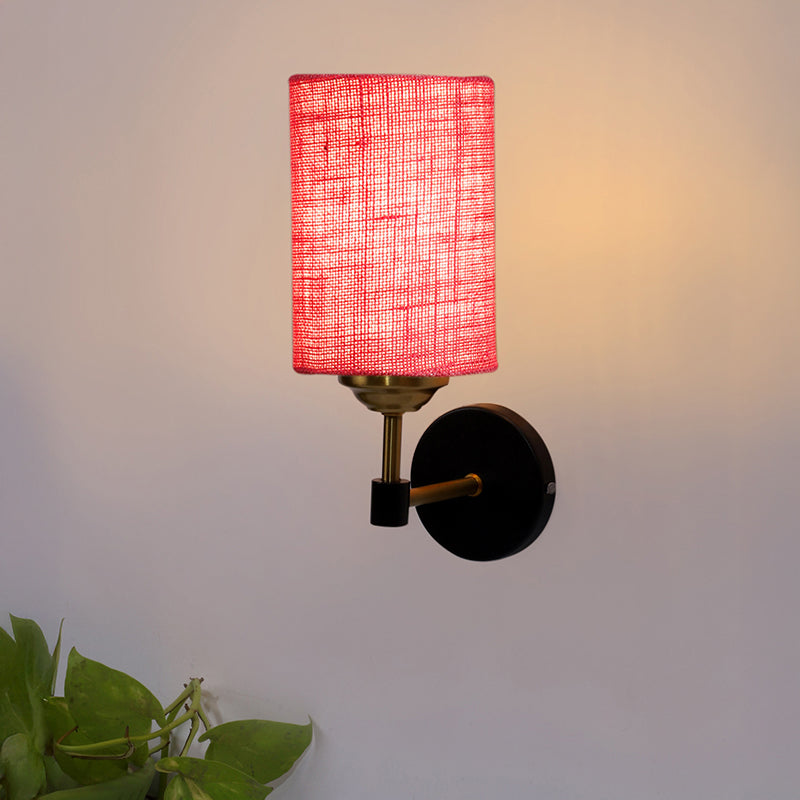 Sienna Sleek Jute Wall Lamp - Pink