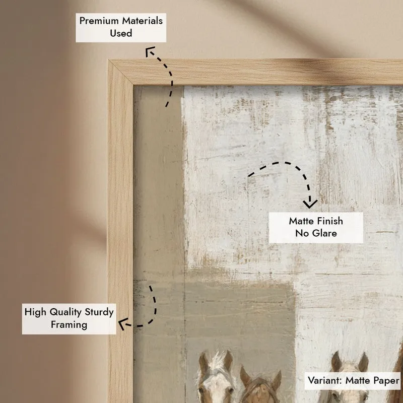 Equine Presence Wall Painting With Brown Frame media 8