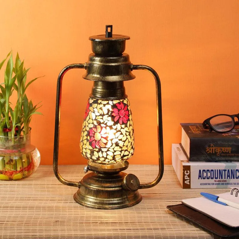 Phoolkari Mosaic Lantern Iron Table Lamp media 1