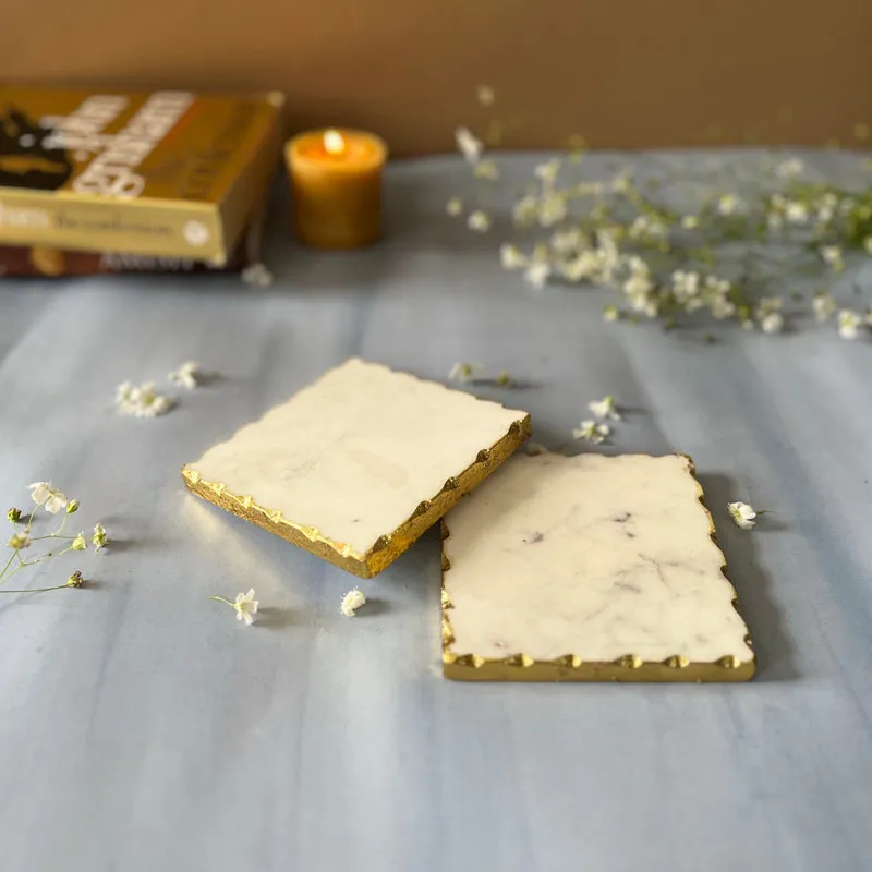 Holden Handcrafted Square Marble Coaster - Set Of Two media 3