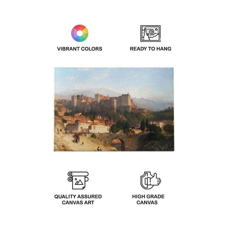 The Famous Hill Of The Alhambra Canvas all Painting - Gallery Wrap media 4
