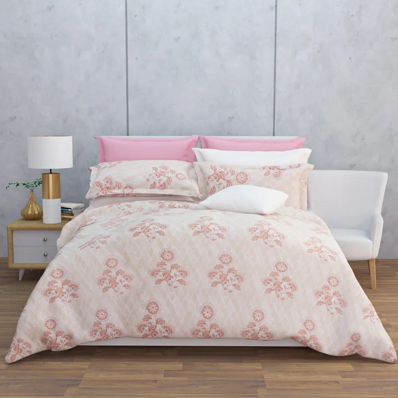 Marigold Fields Cotton Bedsheet (Peach) - 144 TC media 7