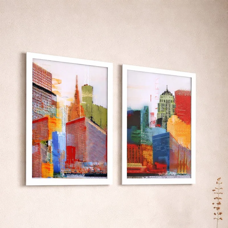 Vivid City Wall Art - Set Of Two media 1