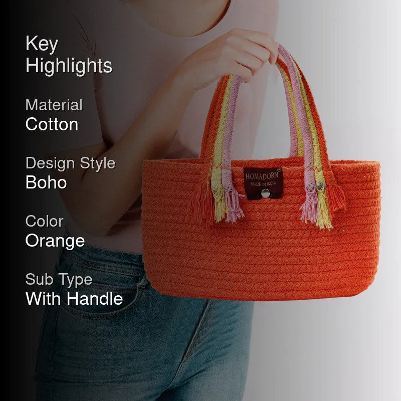 Tidy Twist Cotton Storage Basket Orange media 2