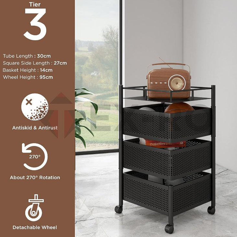 Tidy Mate Three Tier Corner Storage Rack With Wheels media 6