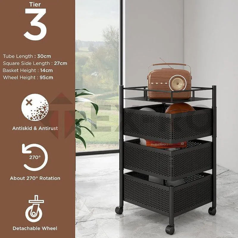 Tidy Mate Three Tier Corner Storage Rack With Wheels media 6