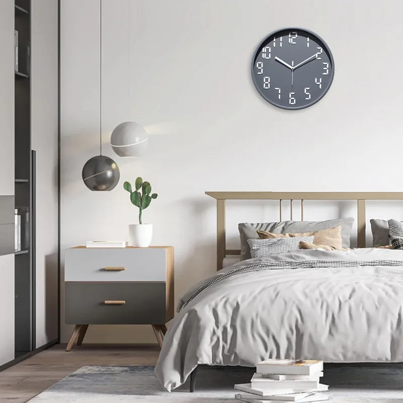 Centura Analog Wall Clock - White & Grey - 4