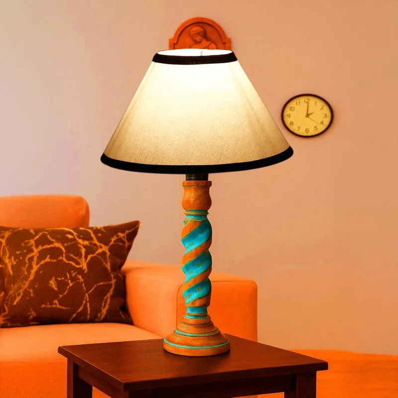 Elara Elora Wooden Table Lamp - White media 1