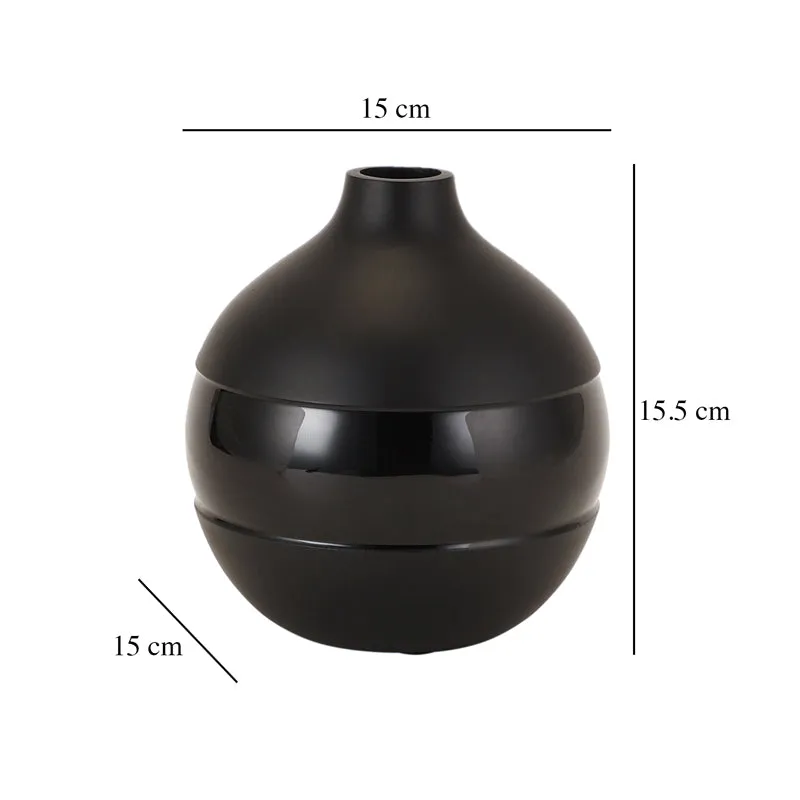 Daino Enamel Vase - Black media 4