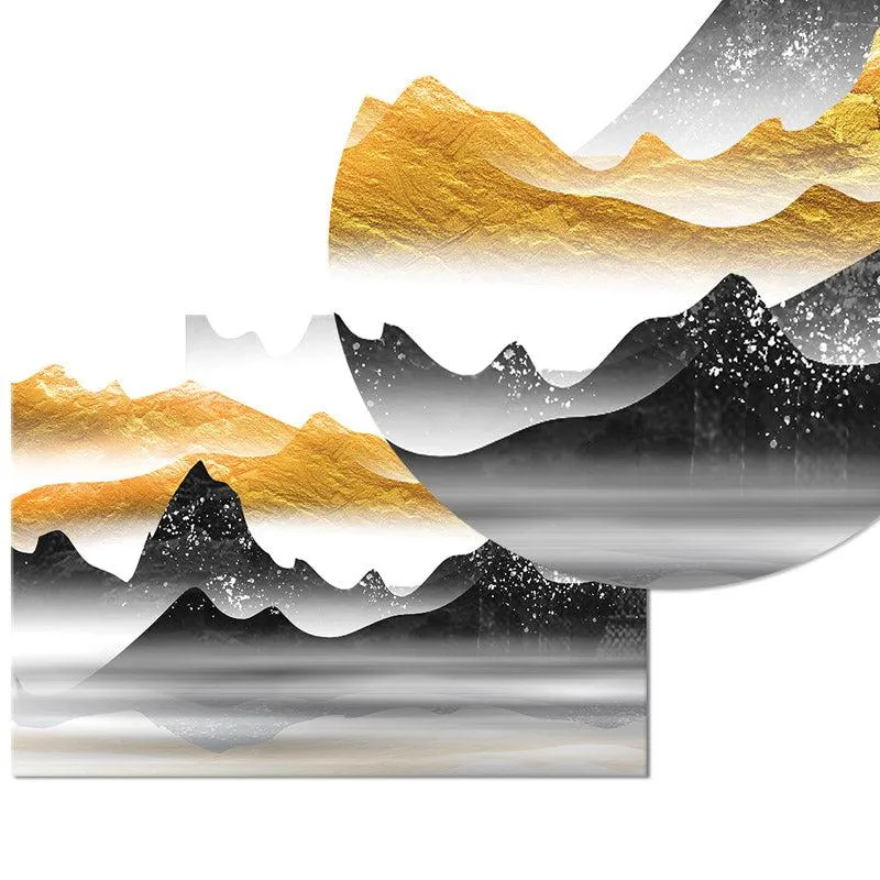 Golden Lava Mountains Wall Art - Set Of Four media 4