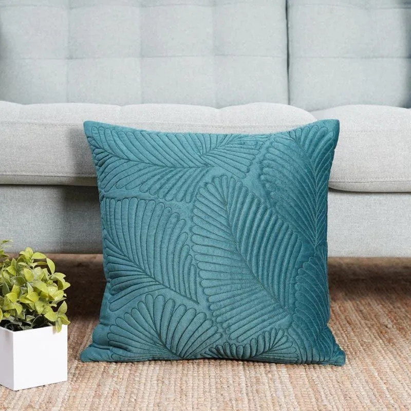 Quilted Leafy Pattern Cushion Cover media 2