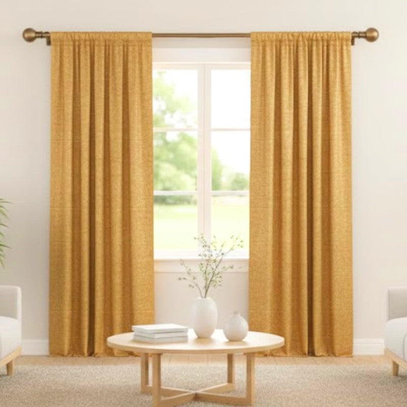 Orbetta Extendable 1" Single Curtain Rod With Round Finial & Brackets (Gold) media 4