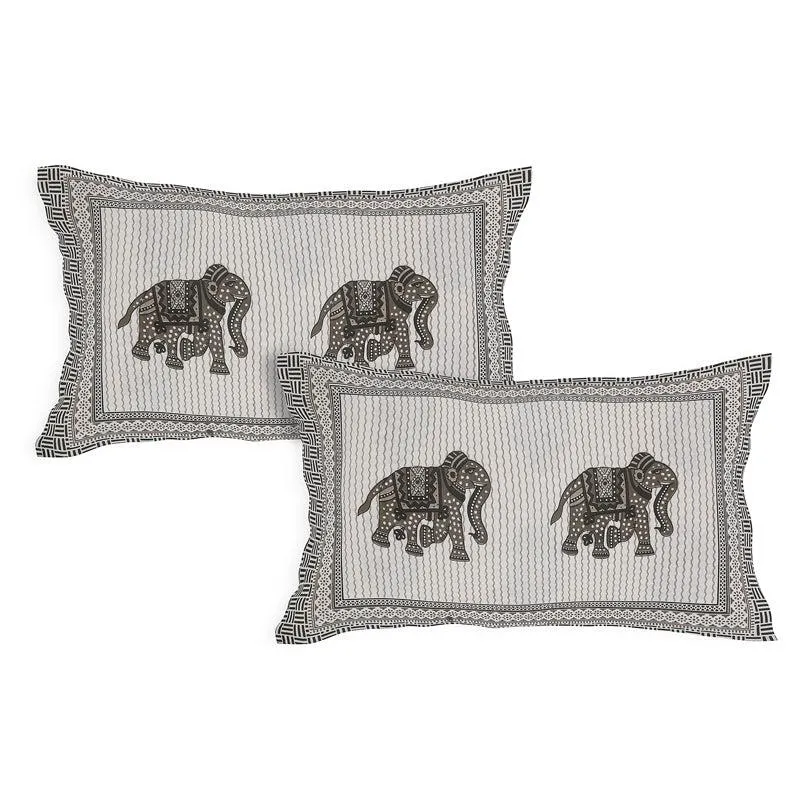 Viraj Ethnic Cotton Bedsheet (Green & White) - 180 TC media 4