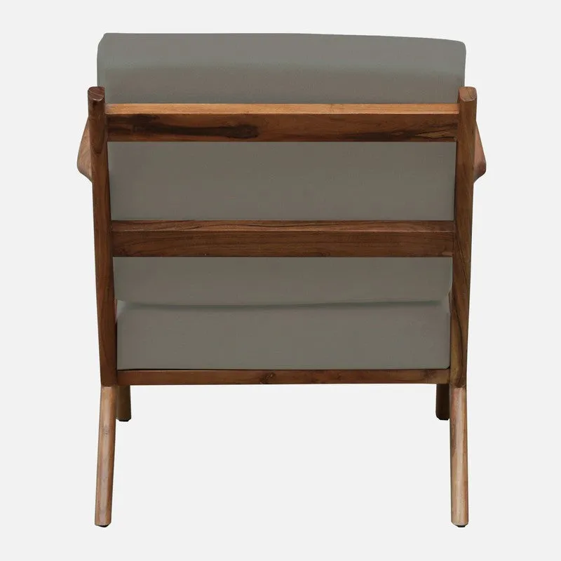 Metrona Acacia Wood Accent Chair - Grey media 6