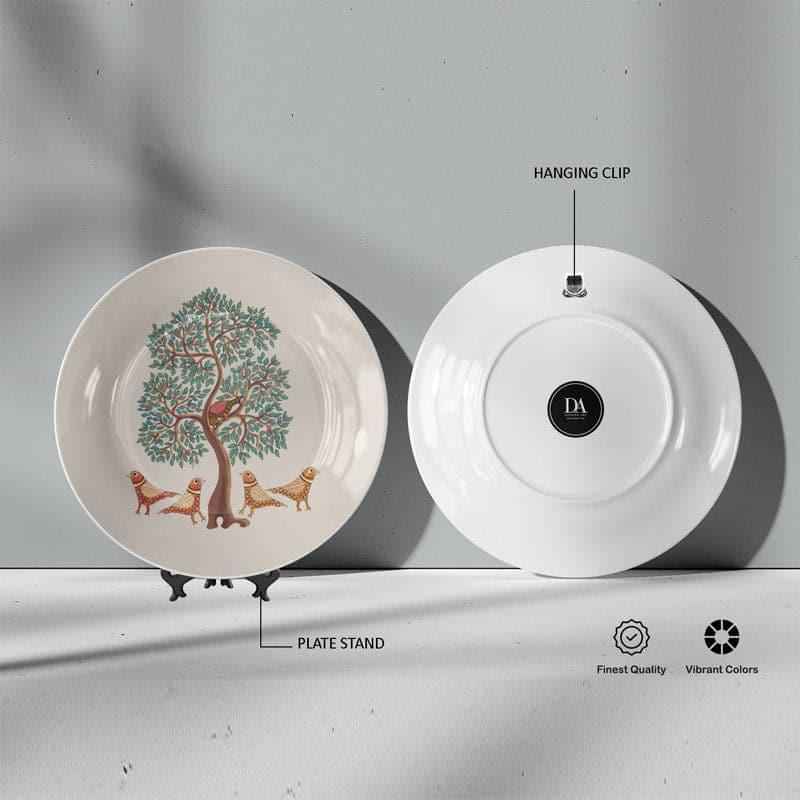 Birds Chirping Gond Art Wall Plate media 5