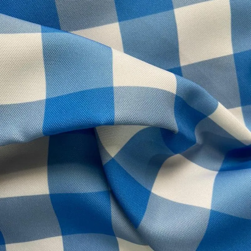 Mabel Checkered Poly Canvas Table Runner - Blue media 4