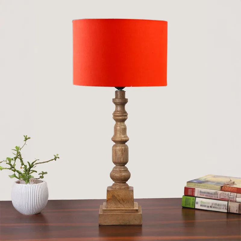 Cotin I Arbor Wooden Table Lamp - Orange,Brown media 3