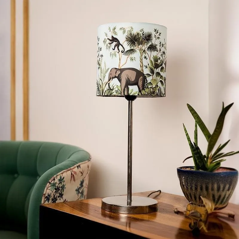 Sundarban Metal Chrome Fabric Table Lamp - Multicolor media 3