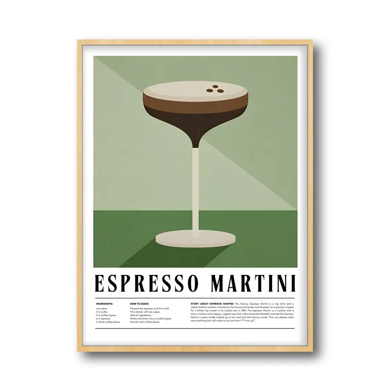 Java Martini Framed Canvas Archival Canvas Wall Painting - Natural Brown Frame media 4