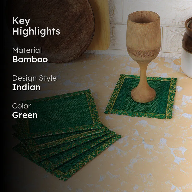 Eco Sip Bamboo Coaster (Green) - Set Of Four media 2