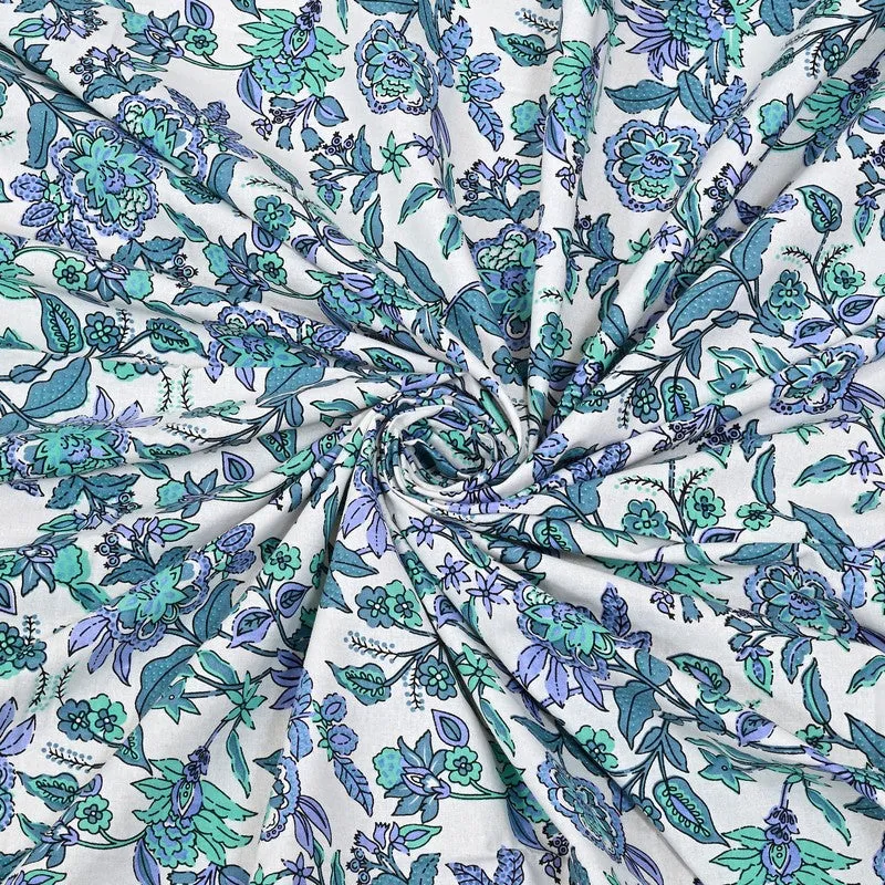 Linex Floral Cotton Bedsheet (Blue) - 240 TC media 8