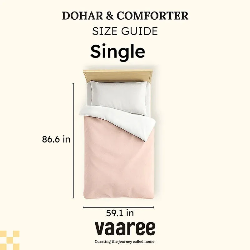 Monte Carlo Rosalynx Floral Polycotton Reversible Dohar (Light Pink) - 150 GSM - 10